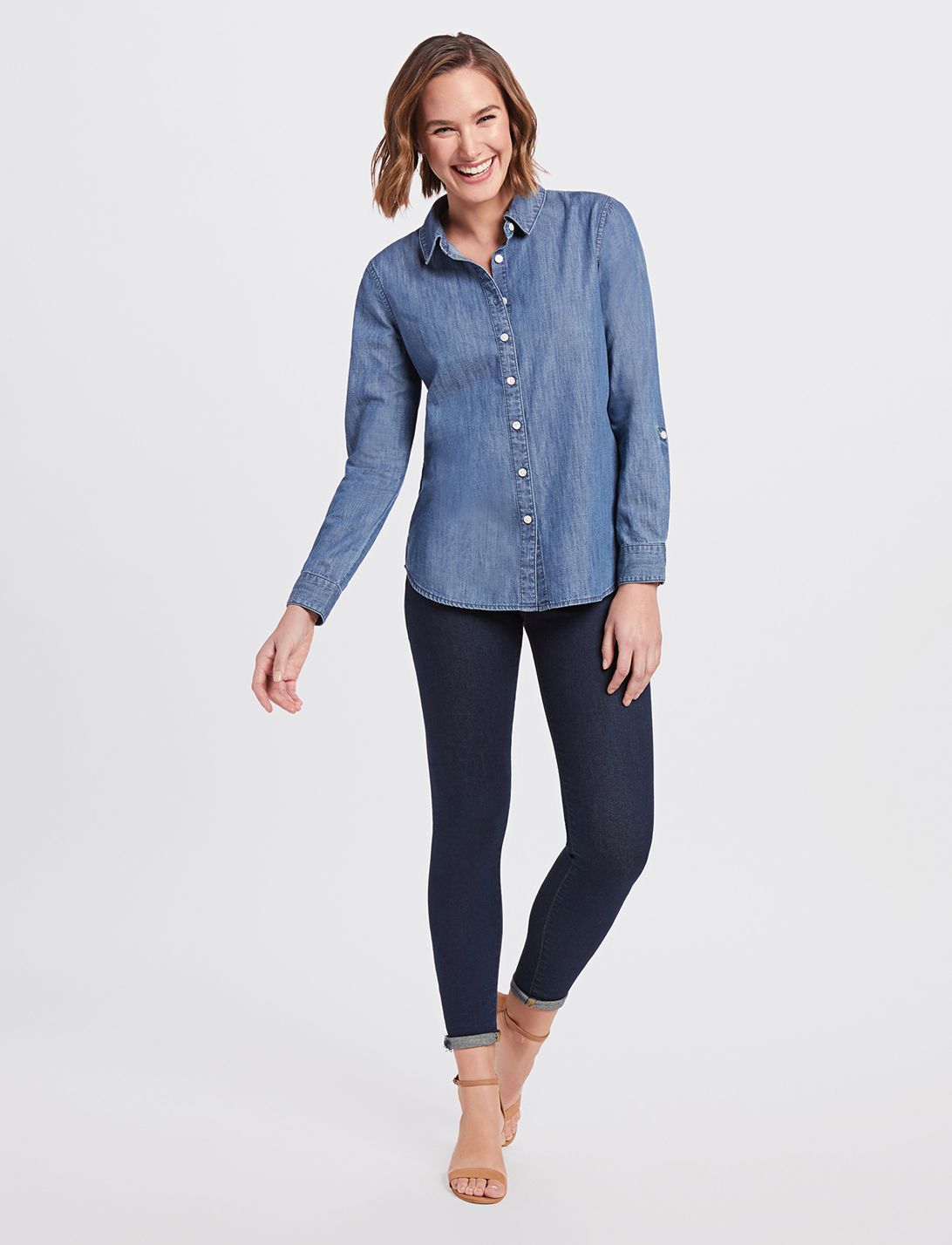 Long Sleeve Chambray Button Down Shirt sold by Draper James product image thumbnail 4