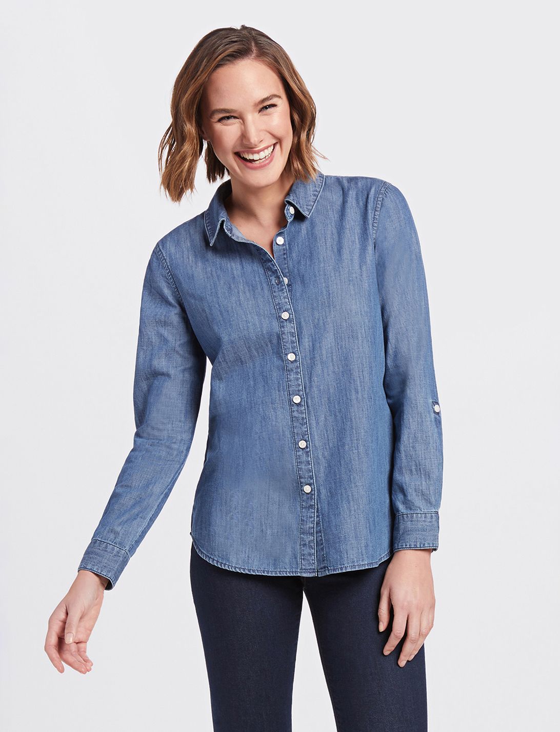 Long Sleeve Chambray Button Down Shirt sold by Draper James product image thumbnail 2