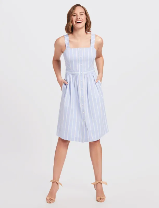 Stripe Button Front Dress sold by Draper James