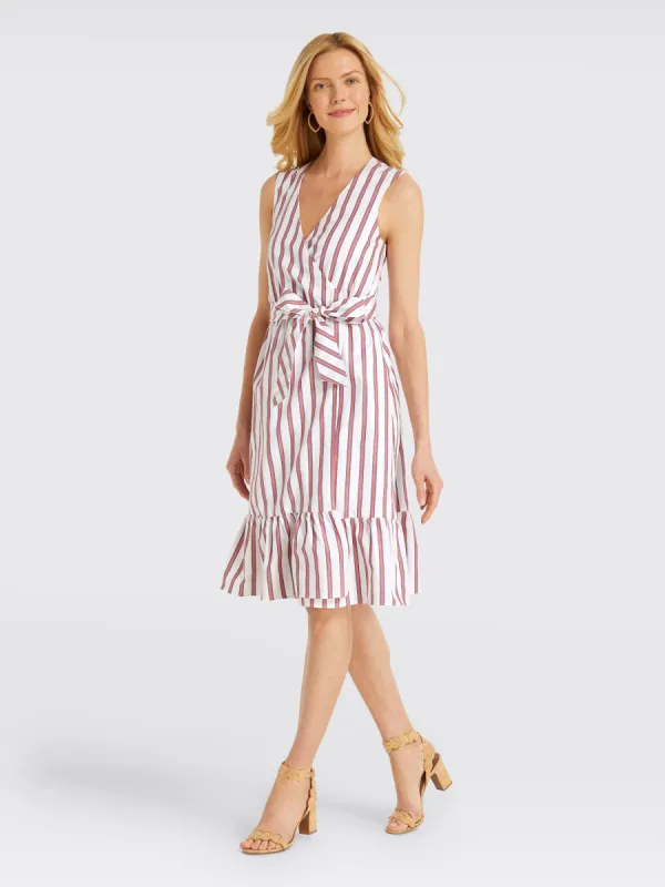 Stripe Faux Wrap Tank Dress sold by Draper James