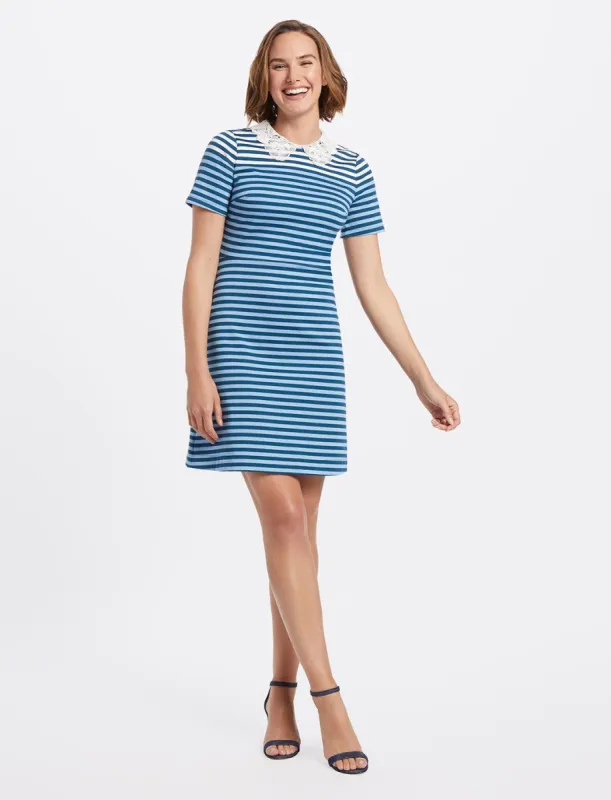 Lace Collar Striped Persley Dress sold by Draper James