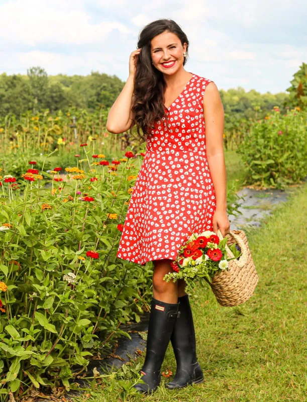 Love Circle Dress in Poppy sold by Draper James