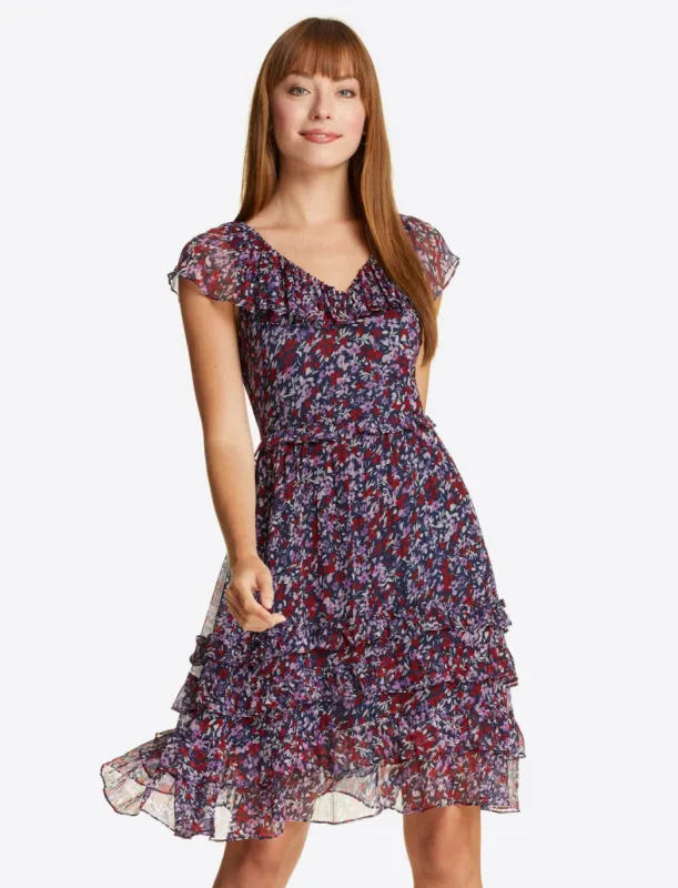 Fit & Flare Dress in Wispy Floral sold by Draper James