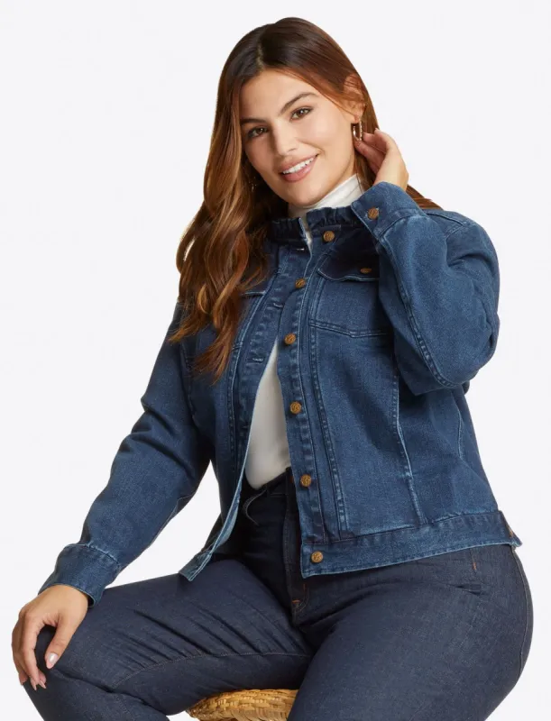 Ruffle Denim Jacket sold by Draper James