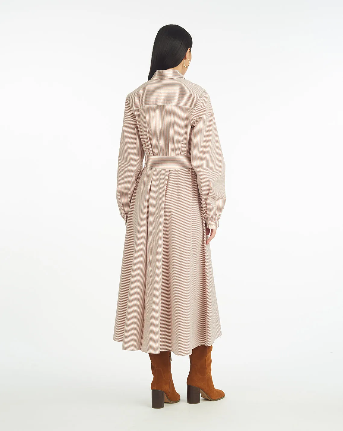 Eliza Midi Shirtdress in Rust Stripe sold by Draper James product image thumbnail 2