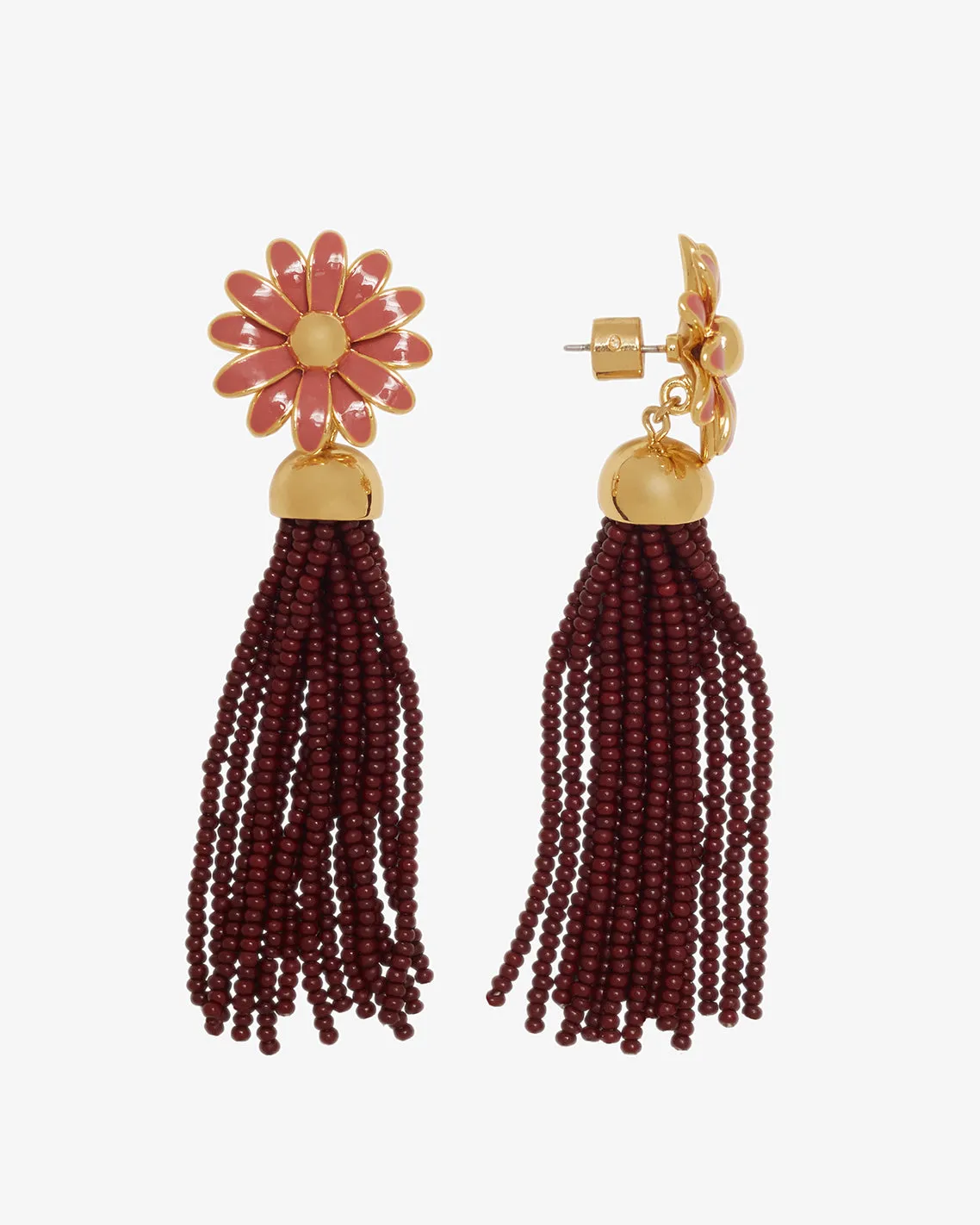 Flower Beaded Tassel Earrings sold by Draper James