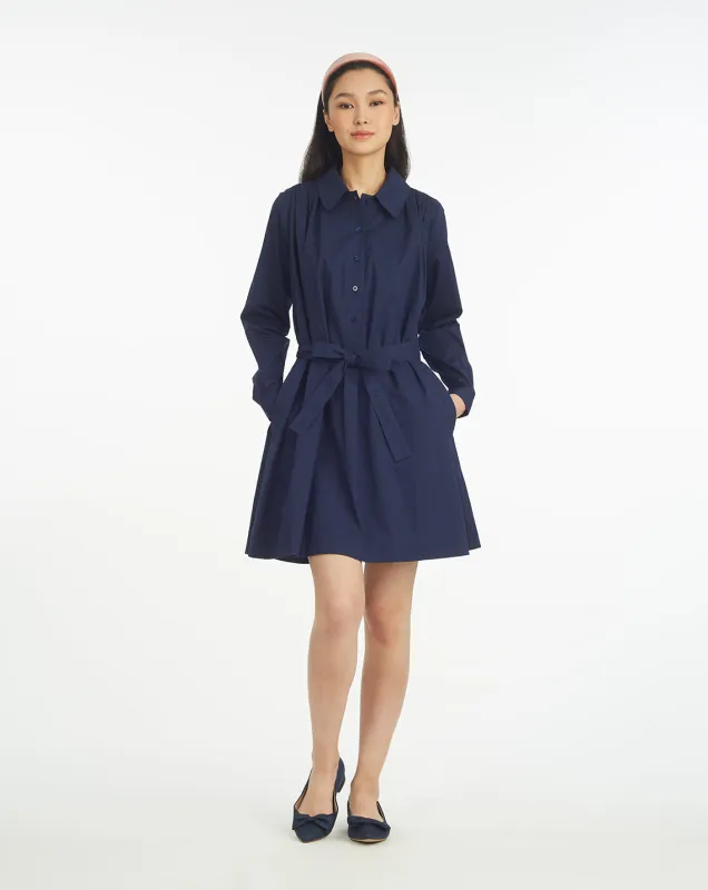 Ellie Pleated Shirtdress in Cotton Dobby sold by Draper James