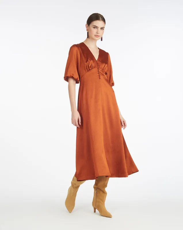 Maisy Midi Dress in Gingerbread sold by Draper James