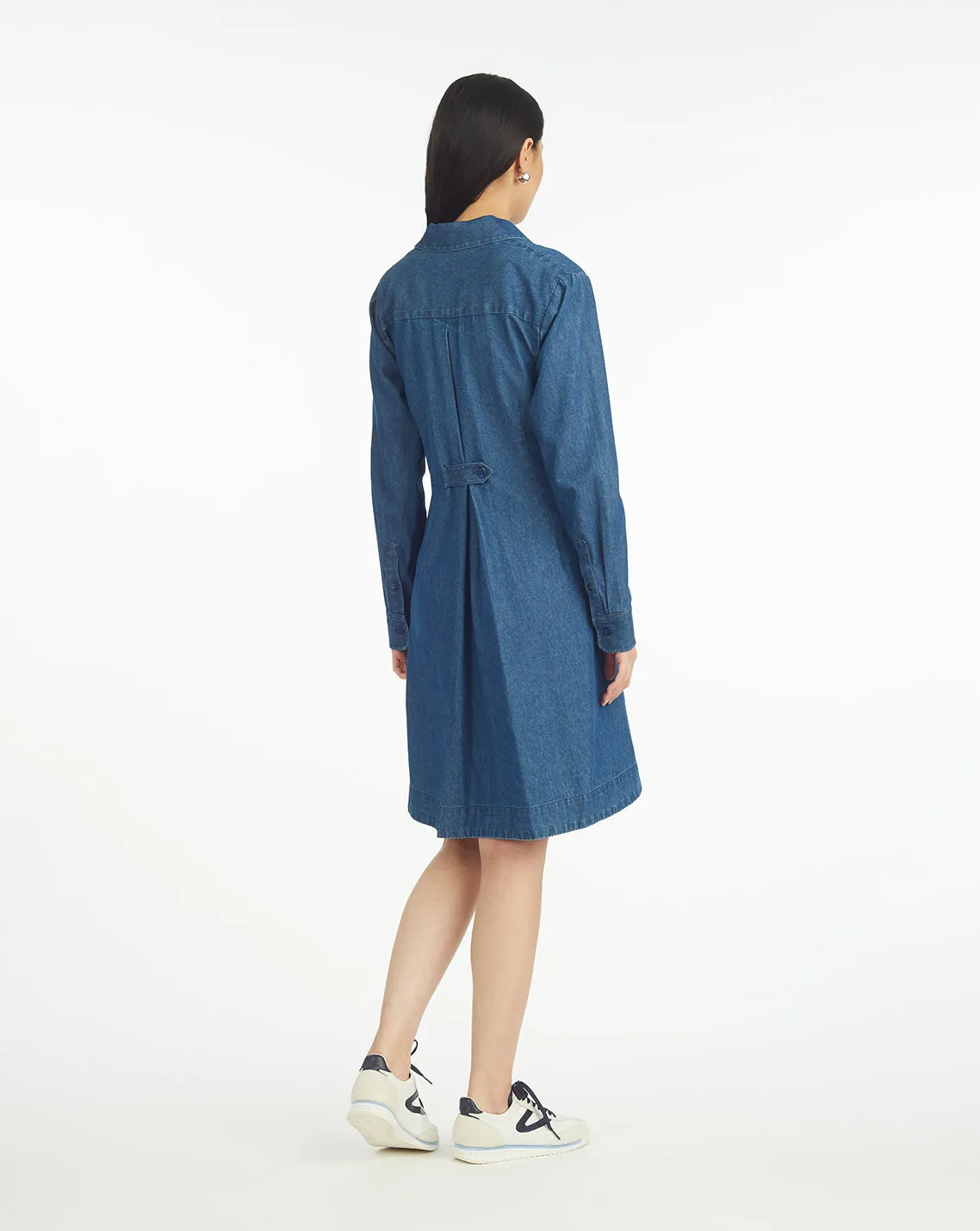 Layla Shirtdress in Dark Wash Chambray sold by Draper James product image thumbnail 2