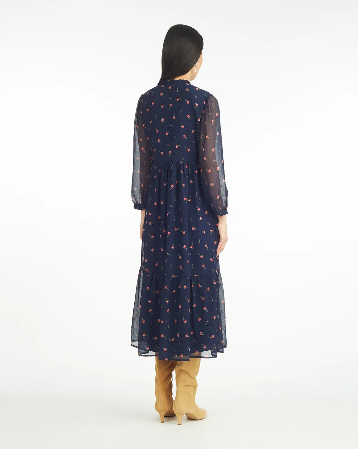 Katie Midi Dress in Ditsy Autumn Flowers sold by Draper James product image thumbnail 2