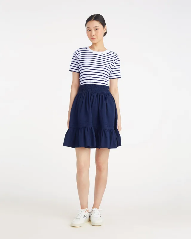Wilson Mini Dress in Navy Stripe made by Draper James