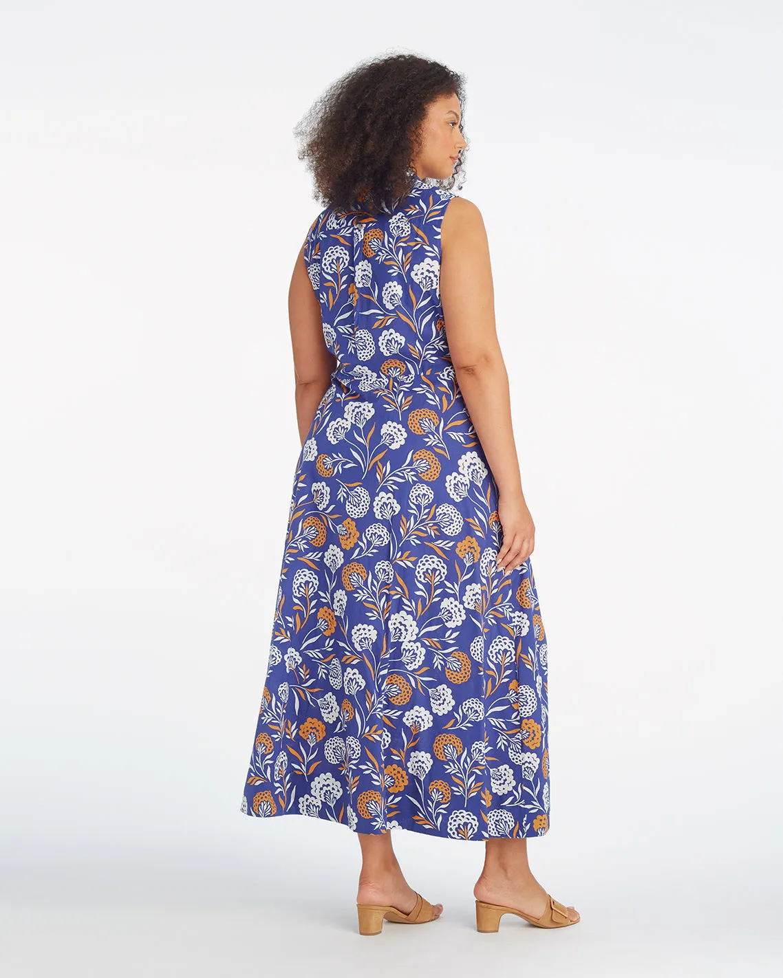 Evangeline Midi Shirtdress in Abstract Dahlia sold by Draper James product image thumbnail 4