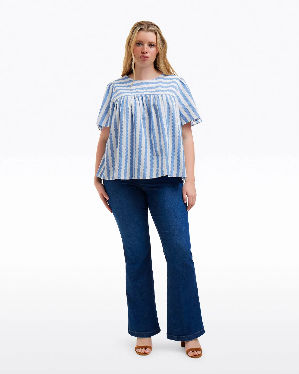 Flutter Sleeve Top in Wave Stripe sold by Draper James product image thumbnail 3