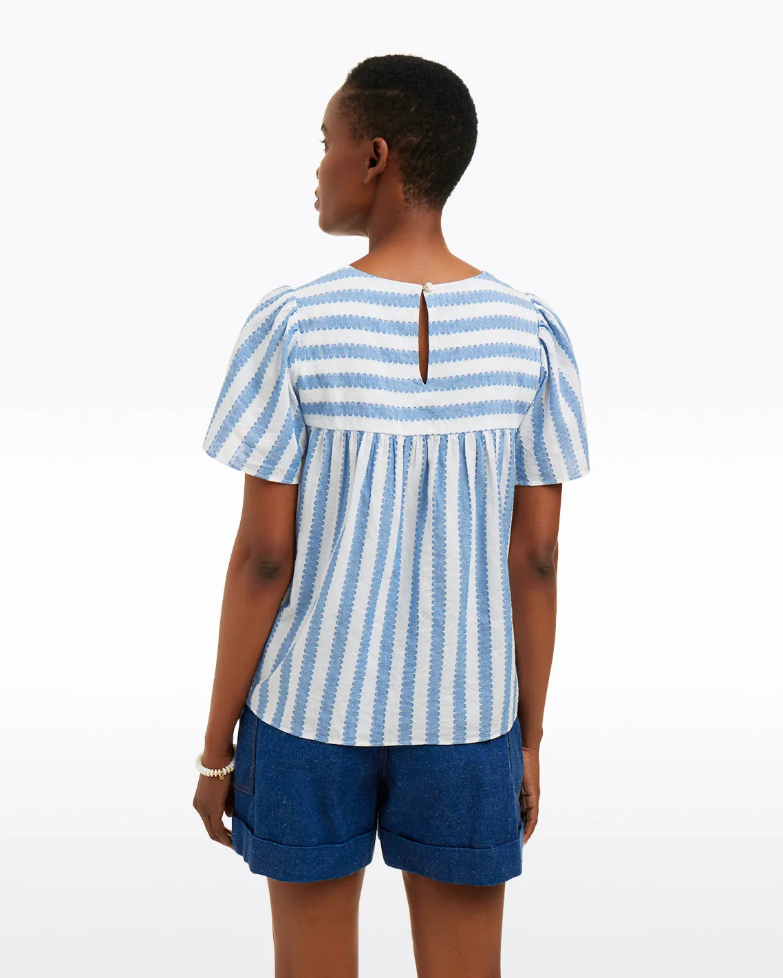 Flutter Sleeve Top in Wave Stripe sold by Draper James product image thumbnail 2