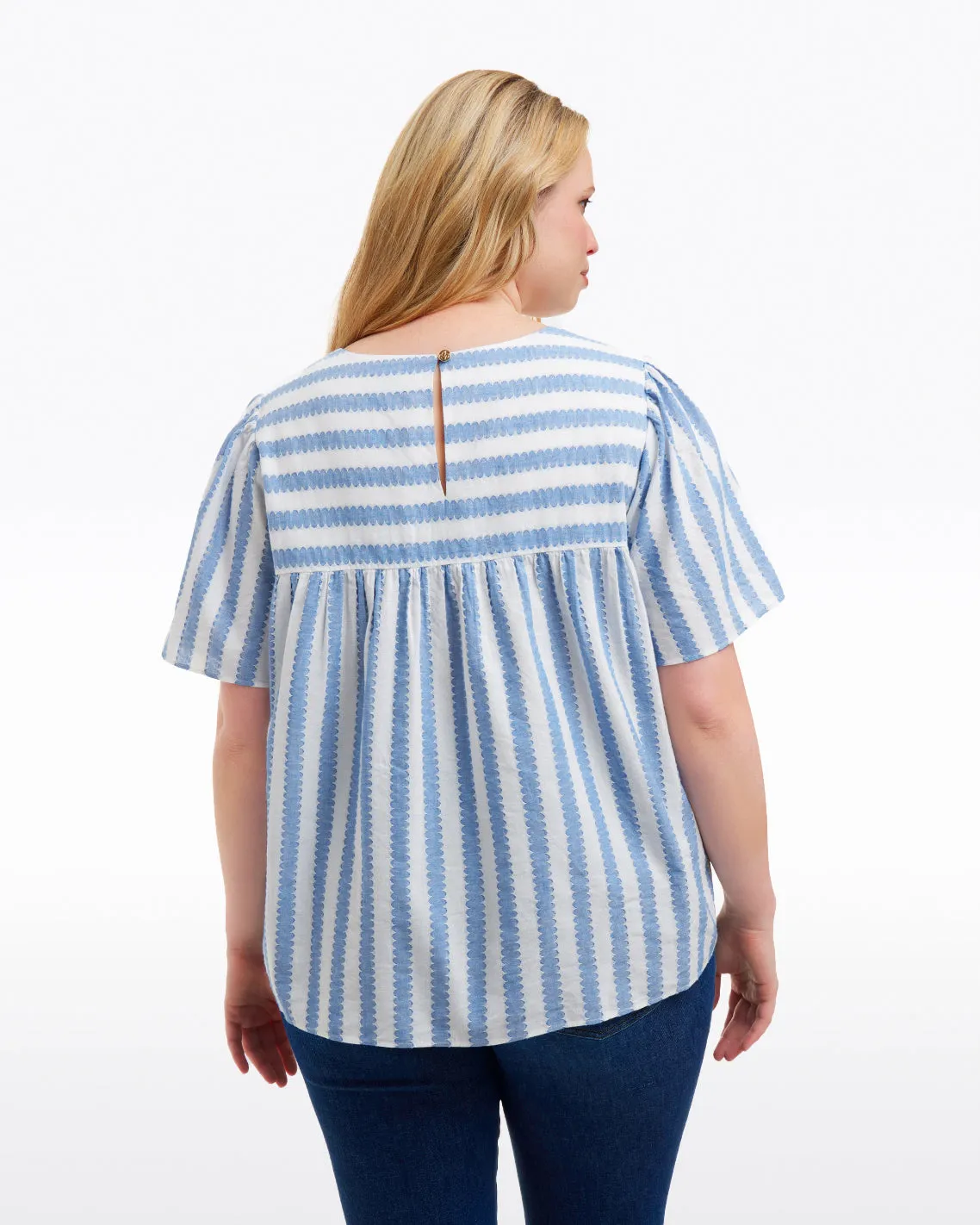 Flutter Sleeve Top in Wave Stripe sold by Draper James product image thumbnail 4