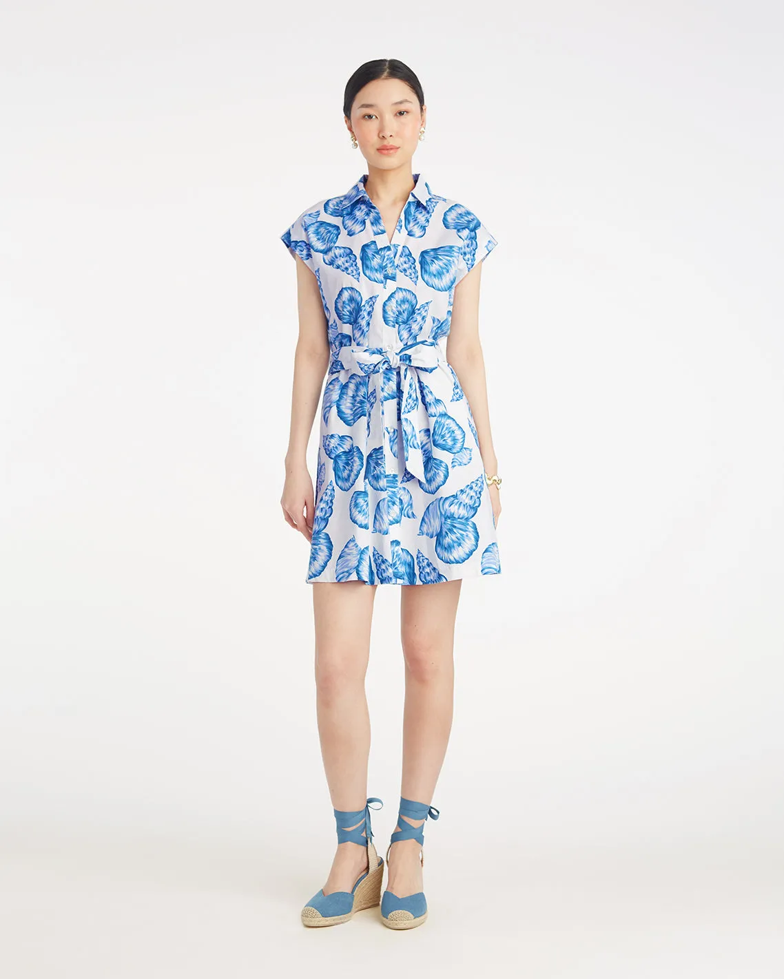 Trisha Shirtdress in Seashells sold by Draper James