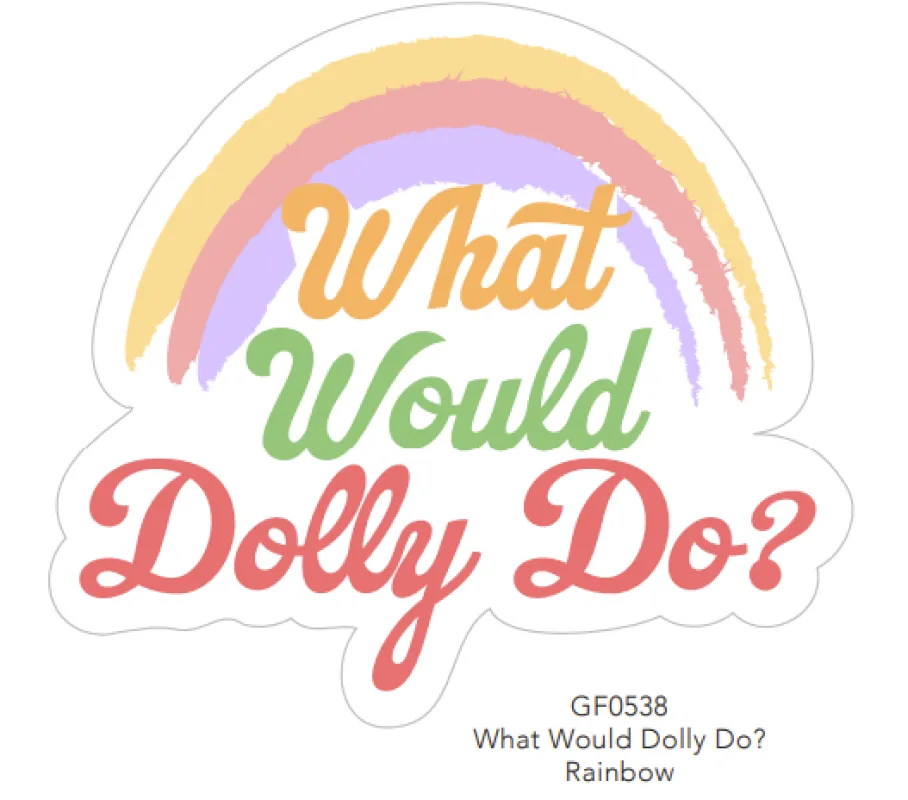 What Would Dolly Do Rainbow Sticker sold by Draper James