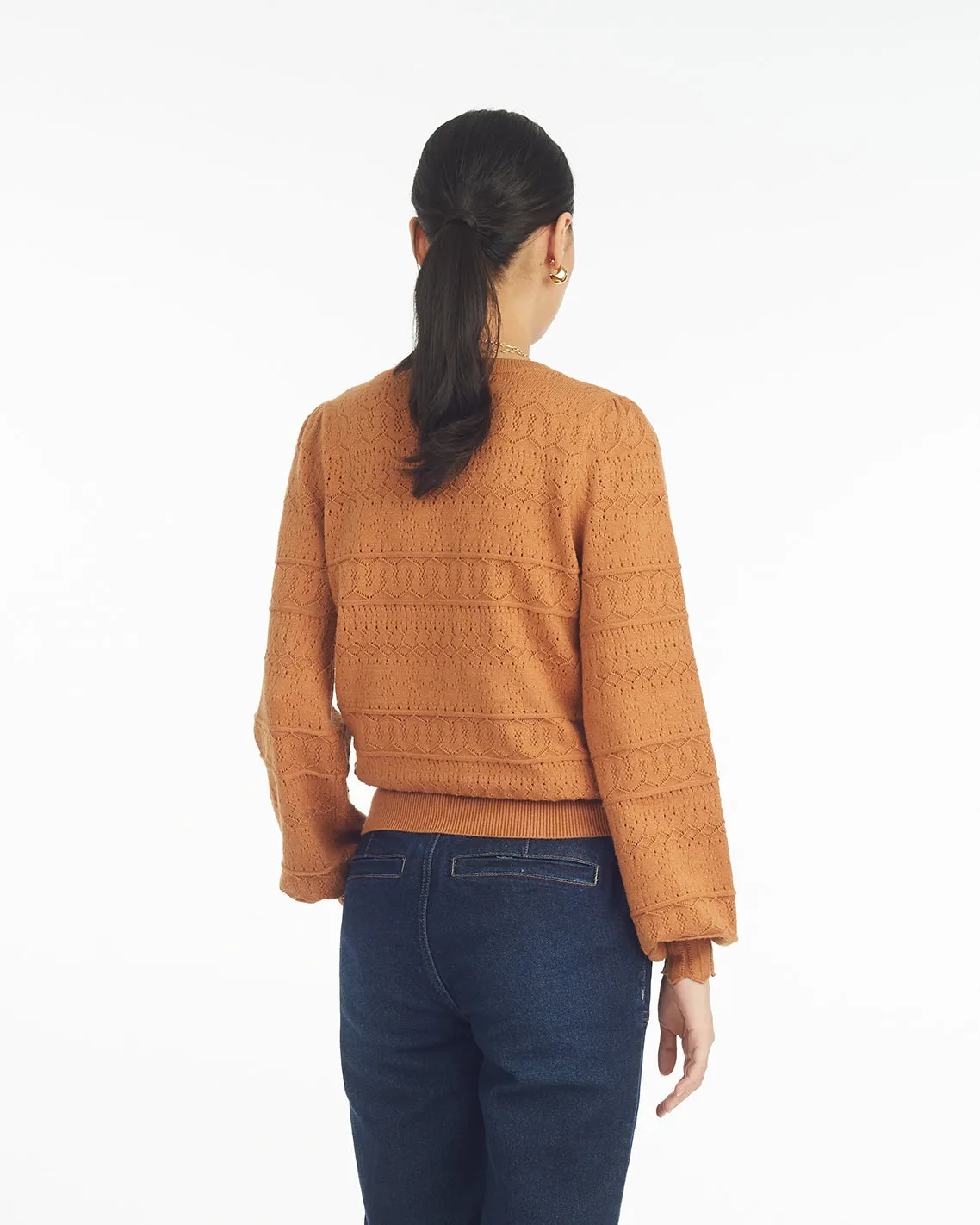 Long-Sleeve Pointelle Sweater sold by Draper James product image thumbnail 2