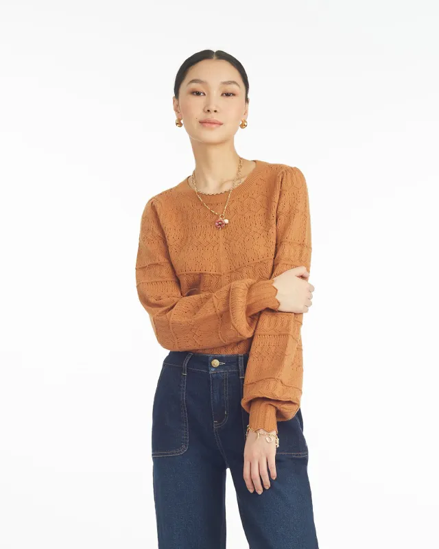 Long-Sleeve Pointelle Sweater made by Draper James