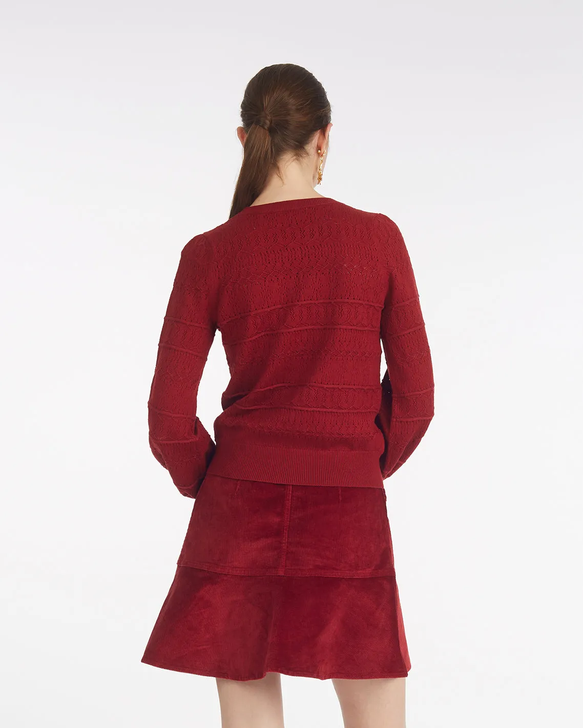 Long-Sleeve Pointelle Sweater sold by Draper James product image thumbnail 2