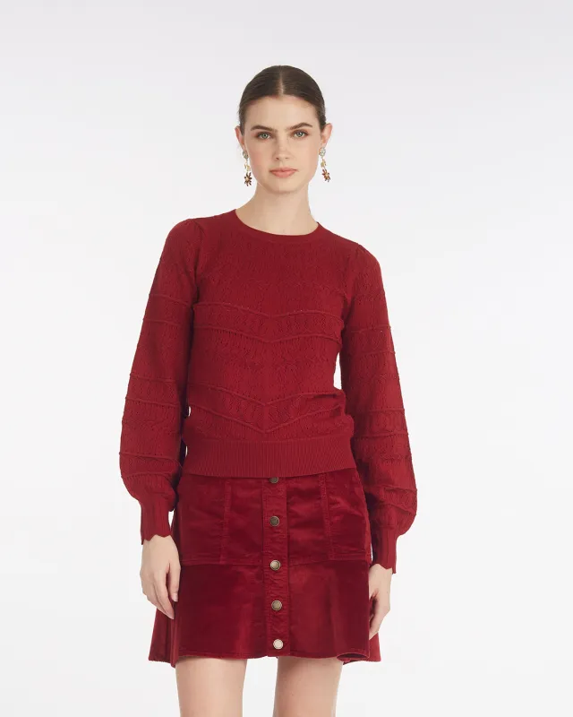 Long-Sleeve Pointelle Sweater made by Draper James