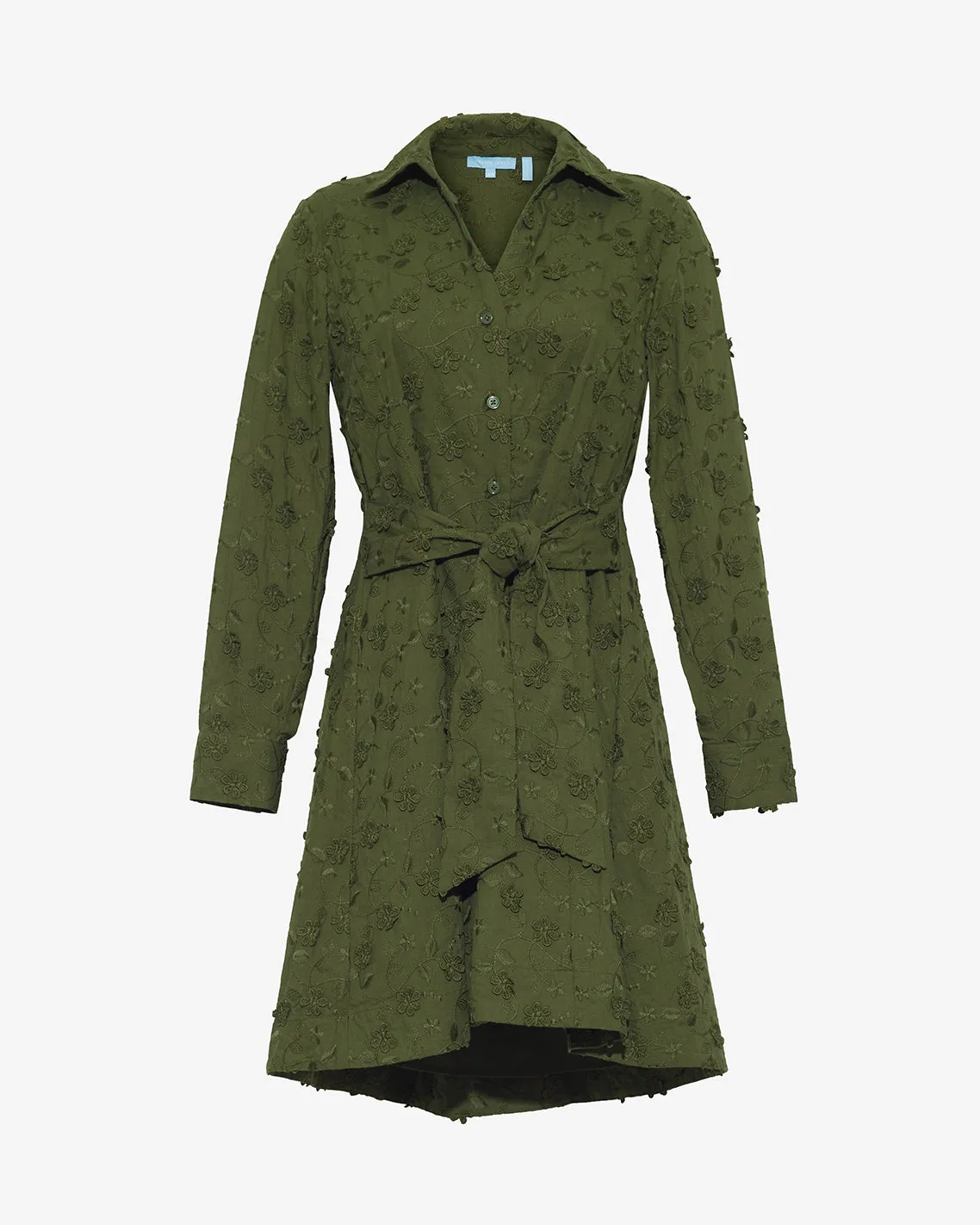 Layla Shirtdress in Olive Embroidered Floral sold by Draper James product image thumbnail 3