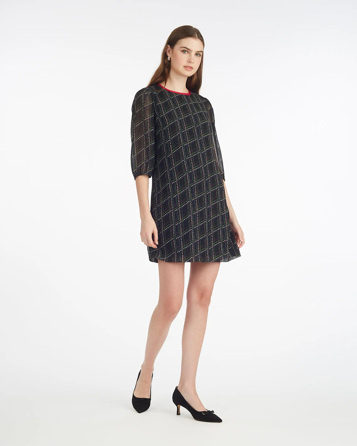 Ava Mini Dress in Dainty Check sold by Draper James