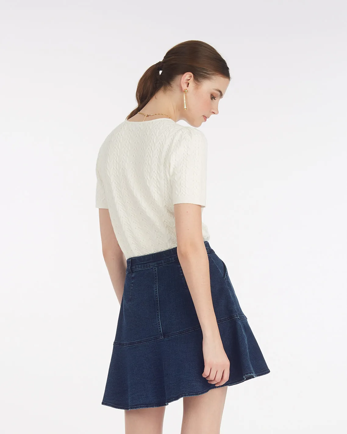 Mixed Cable Crewneck Sweater sold by Draper James product image thumbnail 2