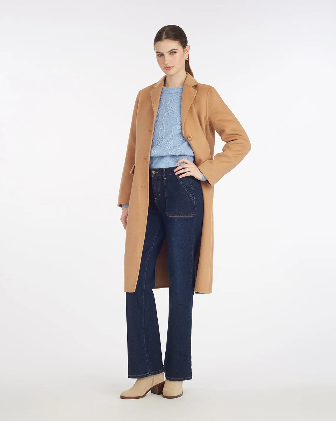 Woods Coat in Camel sold by Draper James