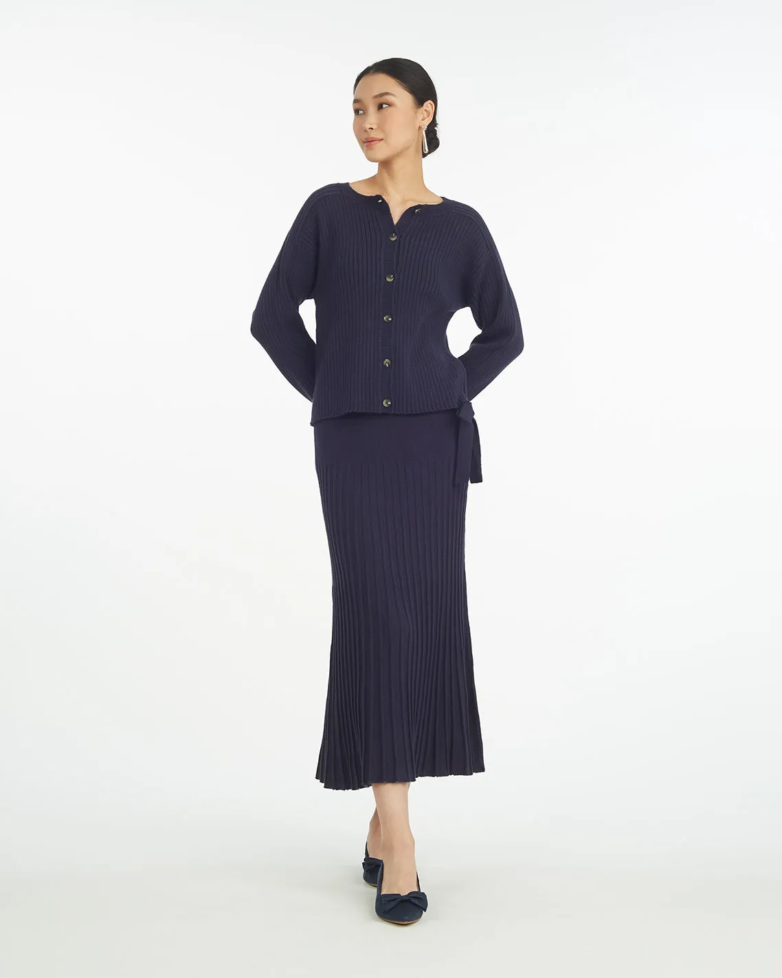 Luxe Cropped Rib Cardigan sold by Draper James