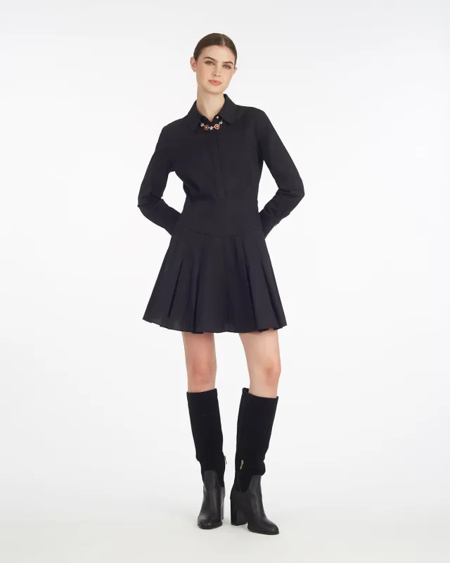 Mia Mini Dress in Stretch Cotton Poplin sold by Draper James