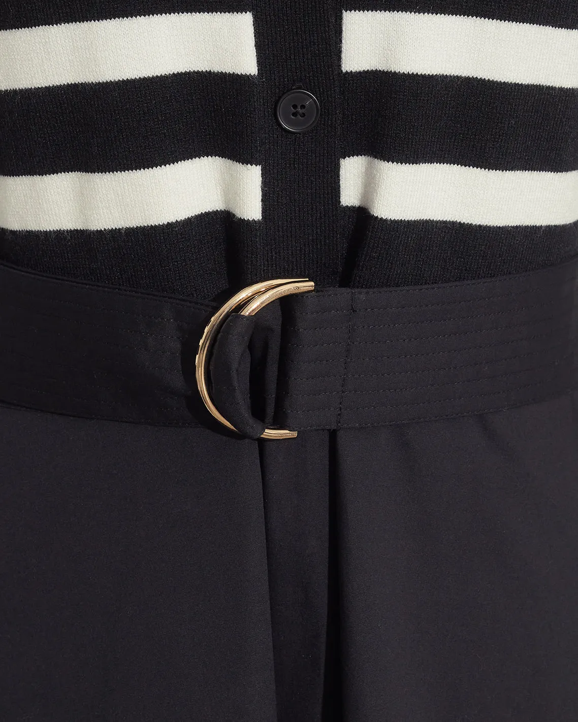 Darcy Mixed Media Dress in Black Stripe sold by Draper James product image thumbnail 5