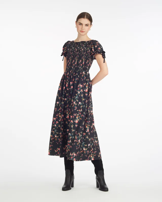 Kelsey Smocked Midi Dress in Garden Rose sold by Draper James