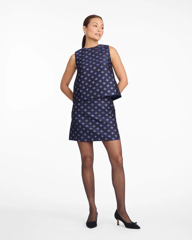 Sleeveless Top in Fan Floral Jacquard sold by Draper James