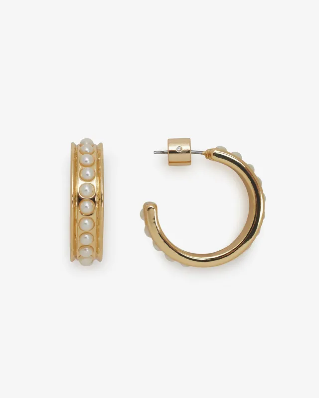 Pearl Studded Hoops sold by Draper James