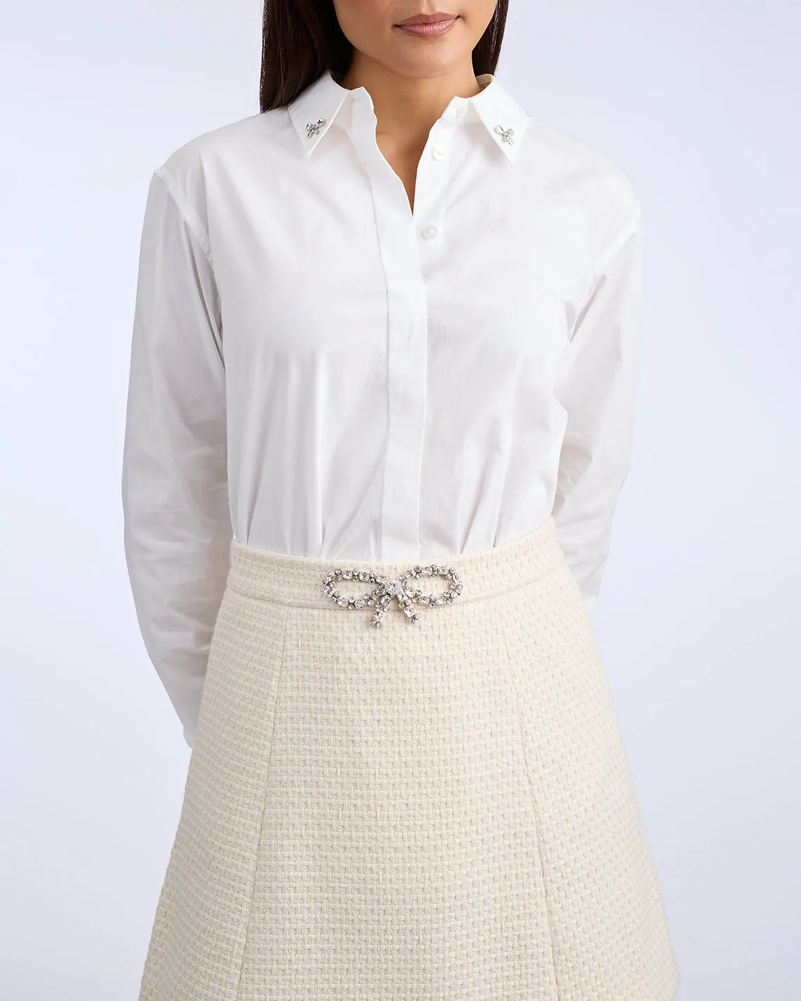 Button Down Top in White sold by Draper James