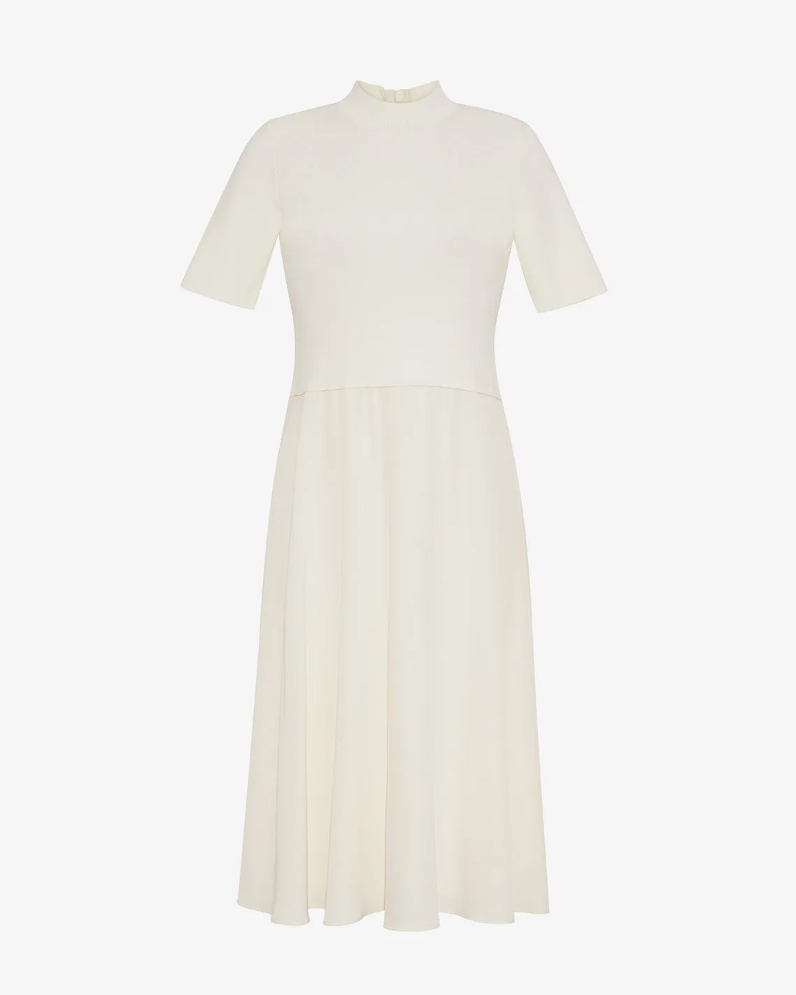 Ava Mixed Media Midi Dress in Frosted sold by Draper James product image thumbnail 4