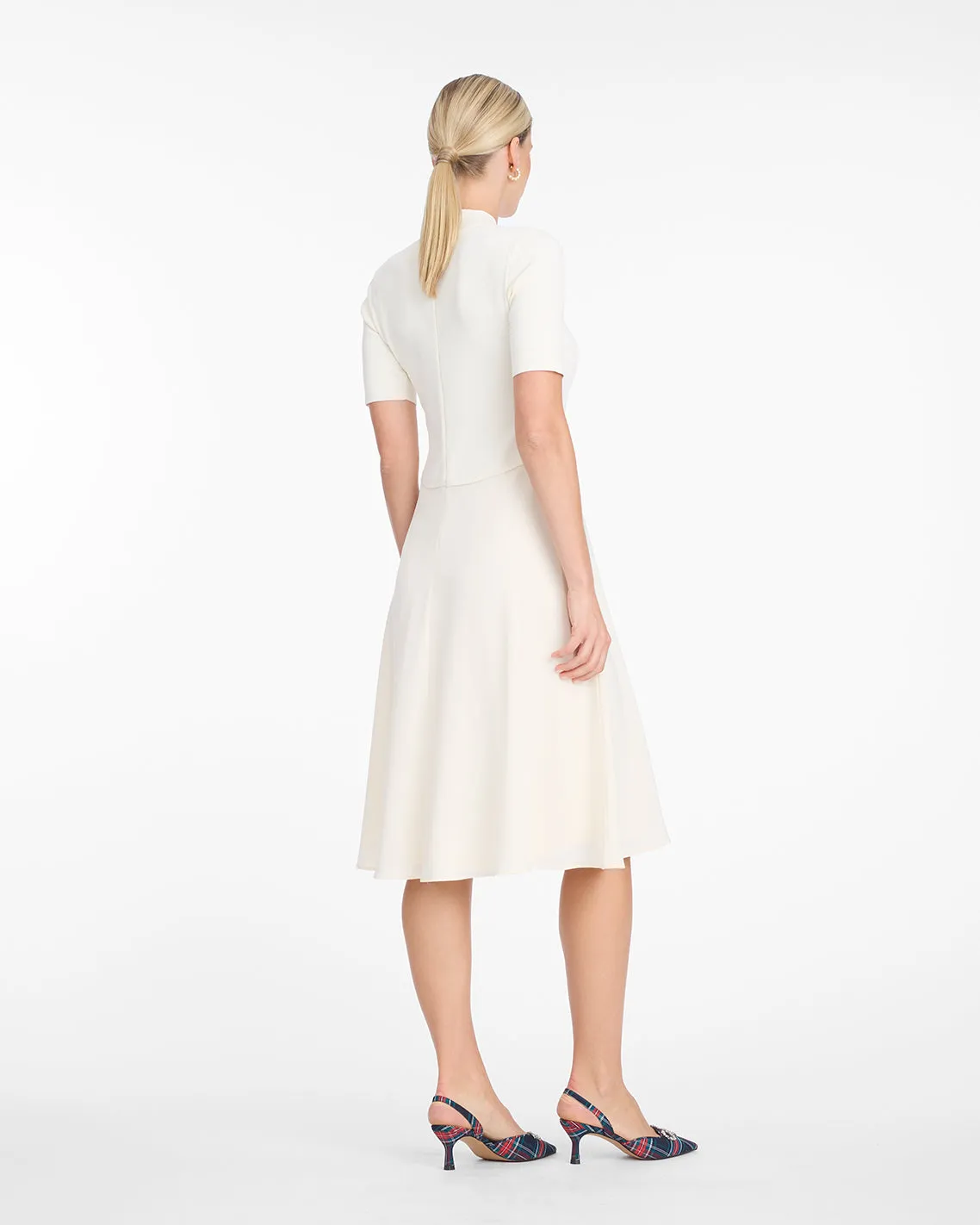 Ava Mixed Media Midi Dress in Frosted sold by Draper James product image thumbnail 2