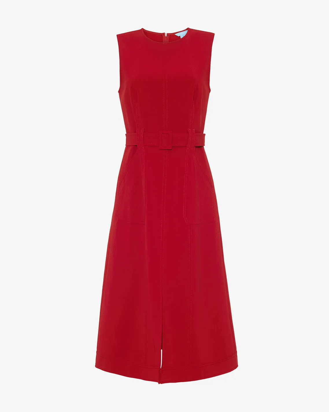Juno Sleeveless Utility Dress in Red sold by Draper James product image thumbnail 4