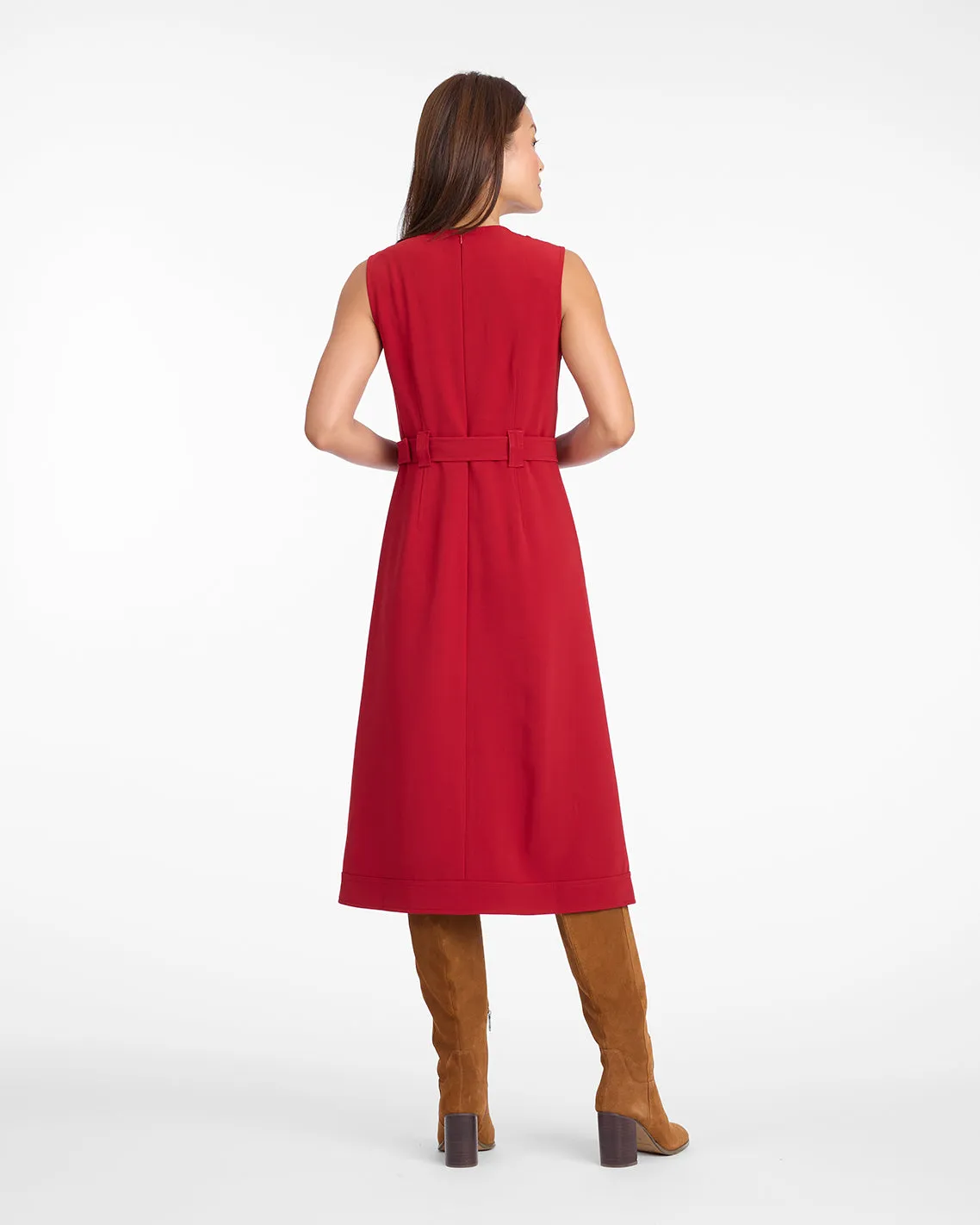 Juno Sleeveless Utility Dress in Red sold by Draper James product image thumbnail 2