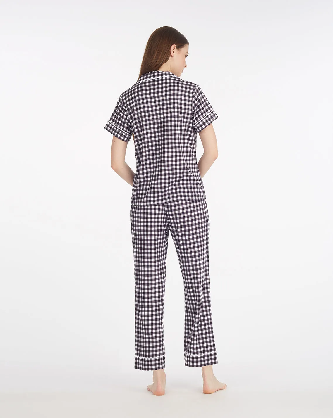 Linda Pajama Set in Navy Gingham sold by Draper James product image thumbnail 2