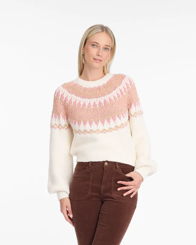 Fairisle Sweater in Magnolia White Multi sold by Draper James