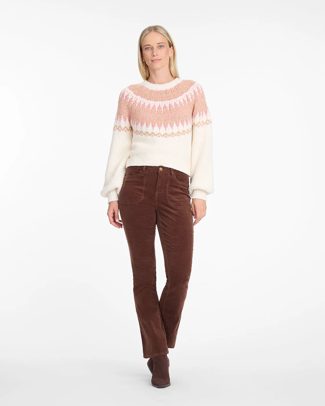 Fairisle Sweater in Magnolia White Multi sold by Draper James product image thumbnail 3