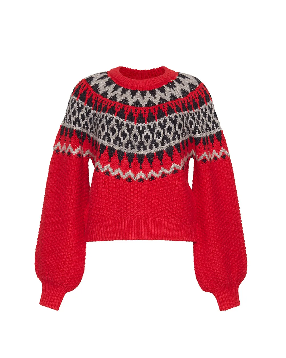 Fairisle Sweater in Lipstick Red Multi sold by Draper James product image thumbnail 4