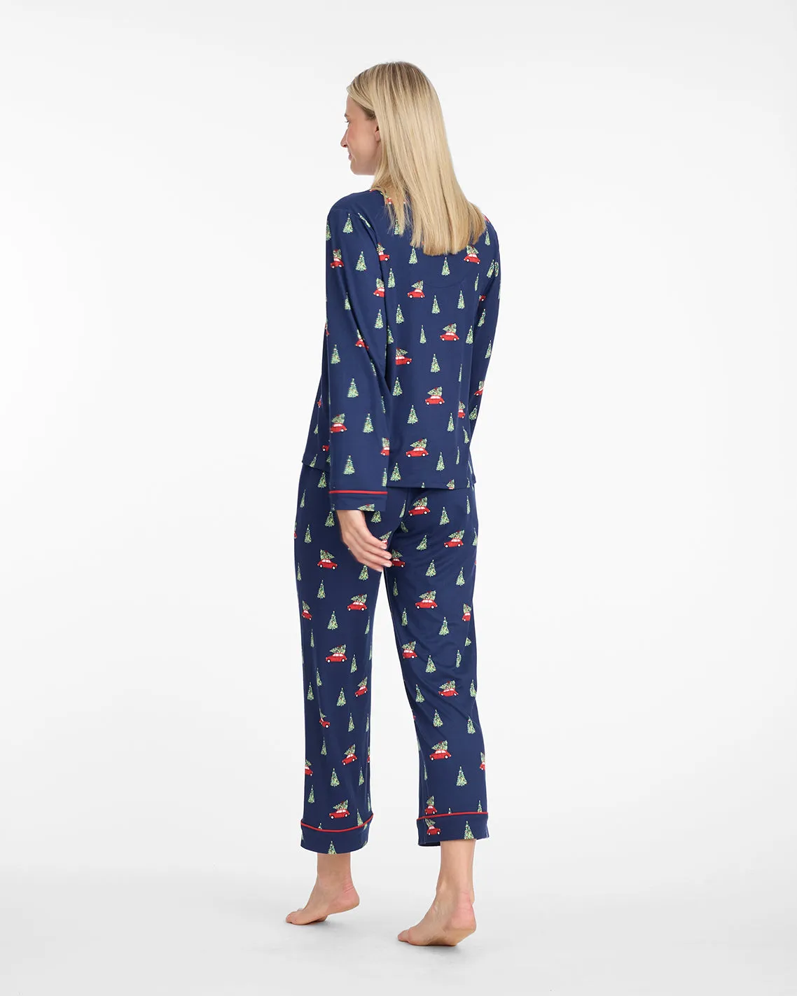 Linda Long-Sleeve Pajama Set in Holiday Trees sold by Draper James product image thumbnail 2