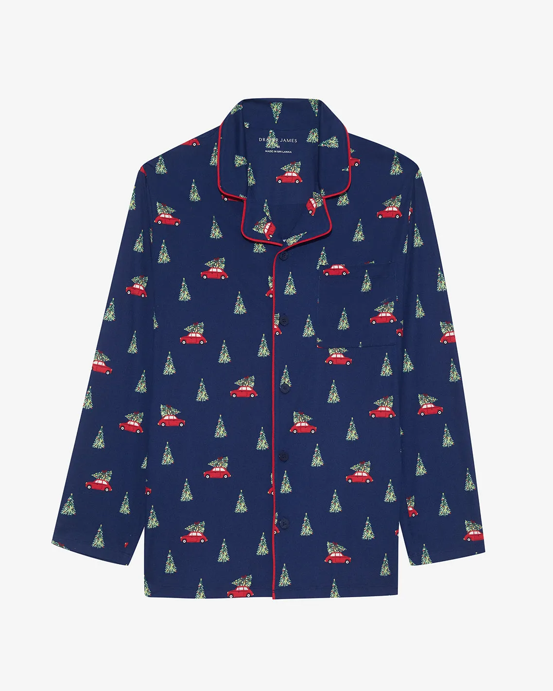 Men's Long-Sleeve Pajama Set in Holiday Trees sold by Draper James product image thumbnail 4