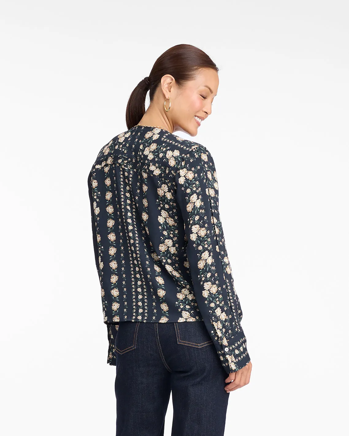 Long-Sleeve Top in Wallpaper Floral sold by Draper James product image thumbnail 4