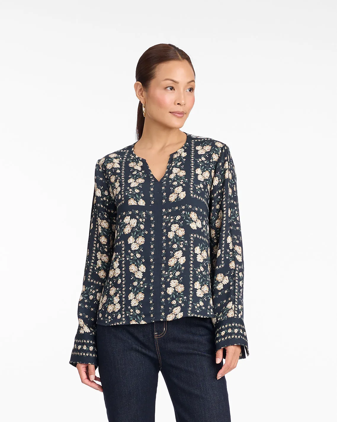 Long-Sleeve Top in Wallpaper Floral sold by Draper James