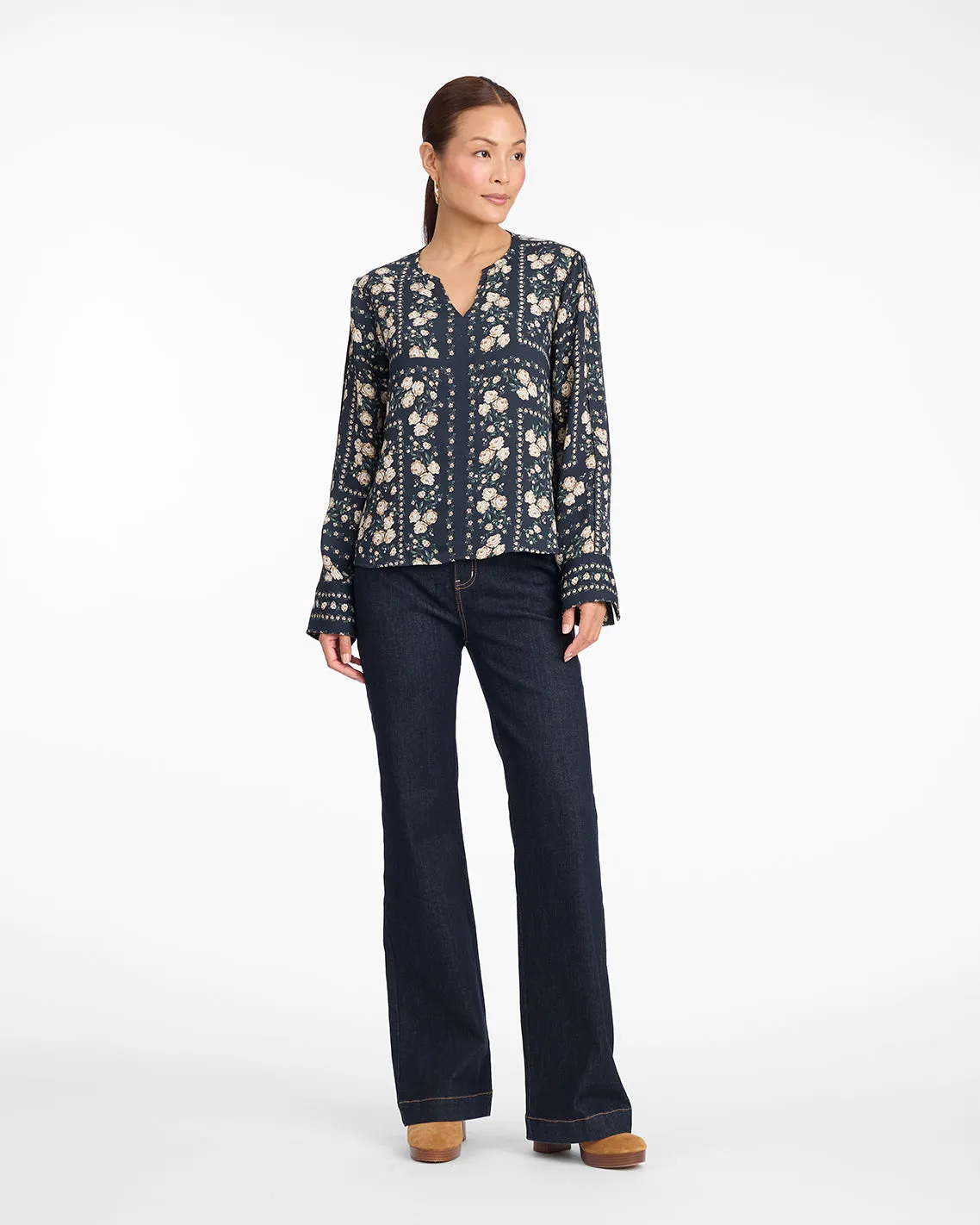 Long-Sleeve Top in Wallpaper Floral sold by Draper James product image thumbnail 5