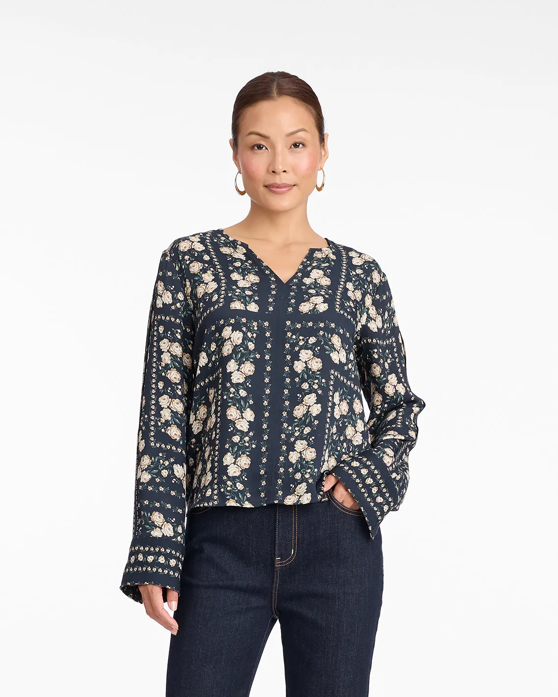 Long-Sleeve Top in Wallpaper Floral sold by Draper James product image thumbnail 2